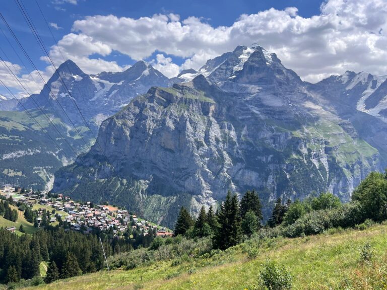 Mountain views from the North Face Trail in Mürren, Switzerland