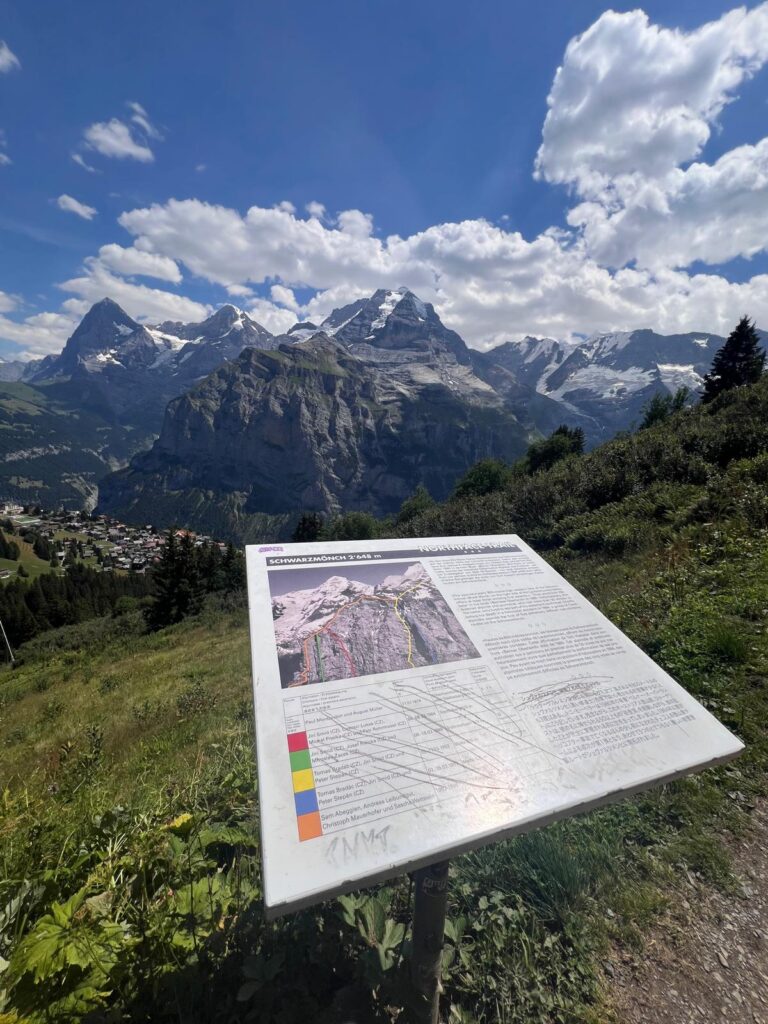 Panorama information board showing the mountain peaks visible from the Northface Trail