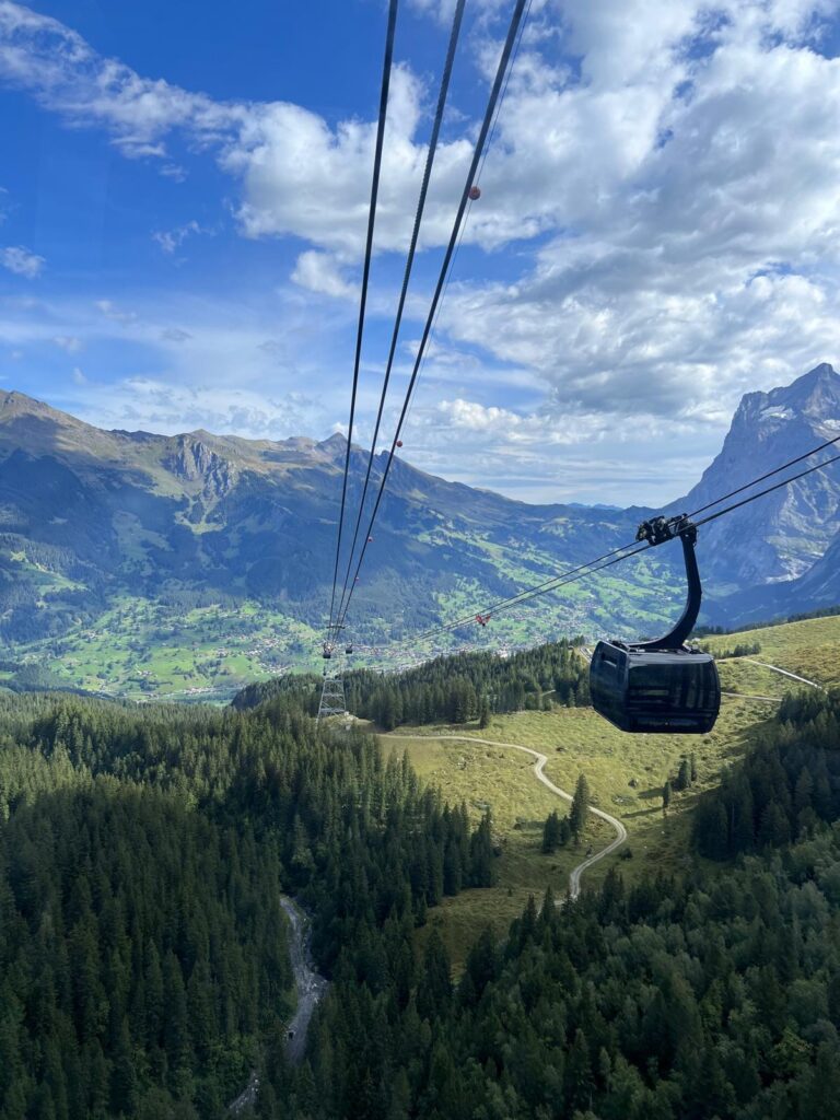 Mountain views from the Eiger Express above Grindelwald, Switzerland